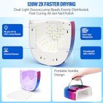Cordless 128W UV LED Nail Lamp for Gel Nails