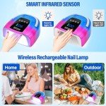 Cordless 128W UV LED Nail Lamp for Gel Nails