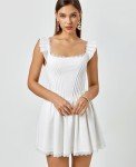 Trendy White Square Neck Mini Corset Dress