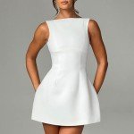 ABYOVRT Women’s Backless Sleeveless Mini Dress