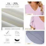 Anyally Womens Summer Dressy Chiffon Blouses Plus Size V Neck Petal Short Sleeve Tunic Tops for Leggings Casual T-Shirts, 2XL Khaki