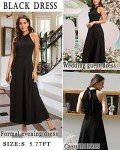 STYLEWORD Women's 2024 Fashion Black Dresses Formal Summer Maxi Wedding Guest Halter Long Evening Dress Outfits Trendy(Black,M)