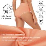 Molasus Women's Soft Cotton Underwear Briefs High Waisted Postpartum Panties Ladies Full Coverage Plus Size Underpants Pack of 5,Large