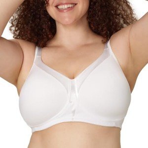 Playtex womens 18 Hour Silky Soft Smoothing Wireless Us4803, Available in Single and 2-pack Full Coverage Bra, White, 48DD US