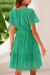 PrettyGarden Women's Summer V-Neck Lace Ruffle Dress