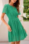 PrettyGarden Women's Summer V-Neck Lace Ruffle Dress