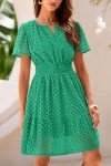 PrettyGarden Women's Summer V-Neck Lace Ruffle Dress