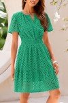 PrettyGarden Women's Summer V-Neck Lace Ruffle Dress