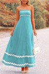 Women's Aqua Green Flowy Maxi Dress with Ruffles