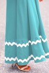 Women's Aqua Green Flowy Maxi Dress with Ruffles