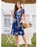 Floral Midi Sundress with Pockets for Women