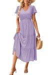 Lavender Boho Maxi Dress for Summer Beach Wear
