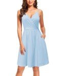 Baby Blue Summer Wrap Dress with Pockets