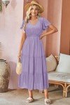 Lavender Boho Maxi Dress for Summer Beach Wear