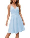 Baby Blue Summer Wrap Dress with Pockets