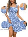 HUHOT Summer Dress Sundress Casual Spring Dresses for Women 2024 Floral Square Neck Graduation Dress Cute for Teen Flowy Short with Pockets Plus Size Midi Elegant Wedding Guest Sun Dresses