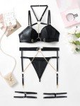 Lilosy Women’s Strappy O-Ring Lingerie Set
