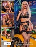 RSLOVE Lingerie for Women with Garter Belt 3 Piece Lace Teddy Babydoll Bodysuit Black L