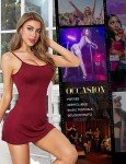 Wine Red Strappy Babydoll Nightgown for Women