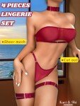 Kaei&Shi Sheer Mesh Strapless Bra & Panty Set