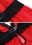 Plus Size Red Lace Babydoll Chemise Set