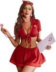 Avidlove Nurse Lingerie Roleplay Set with Tie Top