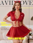 Avidlove Nurse Lingerie Roleplay Set with Tie Top