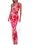 Floral Sleeveless Maxi Dress for Wedding Guests