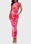 Floral Sleeveless Maxi Dress for Wedding Guests