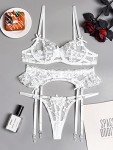 Floral Lace 3-Piece Bridal Lingerie Set