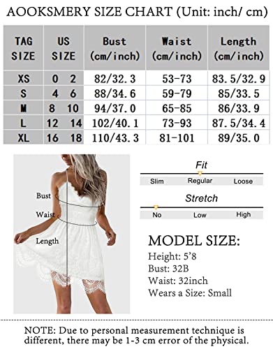 AOOKSMERY Women Summer V-Neck Spaghetti Straps Lace Backless Mini Party Club Beach Dresses (Yellow, Small)