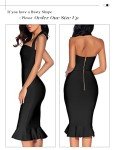 Halter Fishtail Bodycon Dress for Women