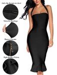 Halter Fishtail Bodycon Dress for Women