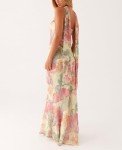 Floral Strapless Maxi Dress with Neck Scarf