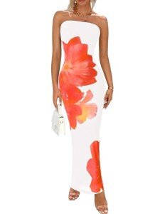Floral Strapless Maxi Dress for Summer Events