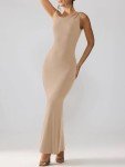 REORIA Women's One Shoulder Ribbed Maxi Dress