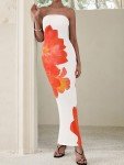 Floral Strapless Maxi Dress for Summer Events