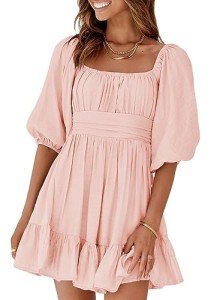 Dokotoo Women’s Square Neck A-Line Summer Dress