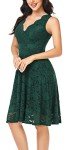 Floral Lace Fit and Flare Dress - Green