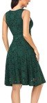 Floral Lace Fit and Flare Dress - Green