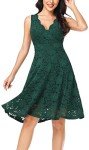 Floral Lace Fit and Flare Dress - Green