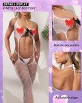 QOXNORC Women's 3-Piece Lace Lingerie Set