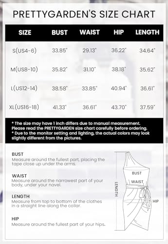 PRETTYGARDEN Women's Fashion One Shoulder Ruched Bodycon Fitted Cocktail Party Mini Dress (Navy,Small)