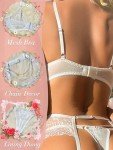 SSYYX Women's Floral Embroidery Lingerie Set