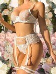 SSYYX Women's Floral Embroidery Lingerie Set