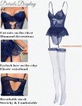 Navy Blue Women's Sexy Lingerie Set with Garter