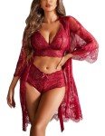 Avidlove Women's Lace Lingerie Set with Kimono