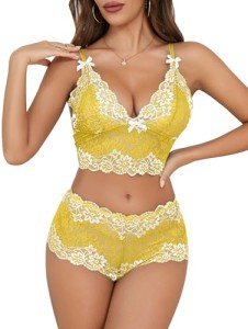 Lilosy Floral Lace Pajamas Set for Women