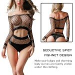 Chic Black Fishnet Lingerie Set for Women