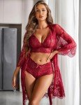 Avidlove Women's Lace Lingerie Set with Kimono